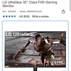LG Ultragear 32 Inch Monitor