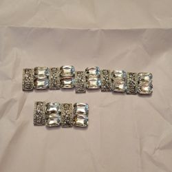 Elegant Silver Crystal Bracelet Pieces