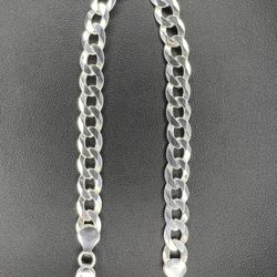 Silver Curb Cuban Link Bracelet