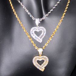 18 K Gold Plated Heart Necklace 