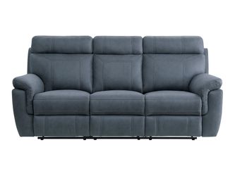 Clifton Blue Double Reclining Sofa
