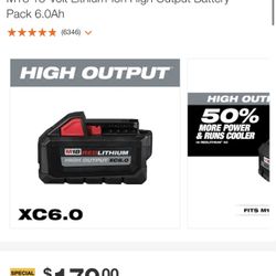 2 Milwaukee M18 High Output XC 6.0 Double Pack 