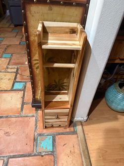 Handmade Small Wooden Shelf Unit with Drawer