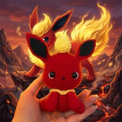 Flareon the Fire Eeveelution Pokemon Crochet