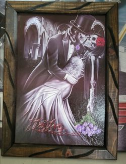 Dia de Los Muertos Gothic Wedding framed wall hanging