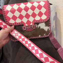 New All Leather Pink Crossbody Bag
