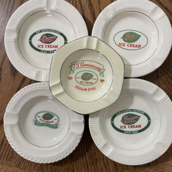 Vintage Breyers Ice Cream Anniversary Ashtrays