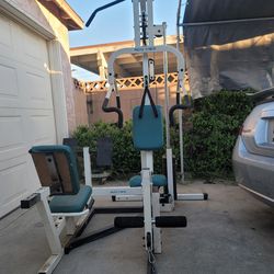 Home GYM dip station Pacific Fitness : 150 lb weight.