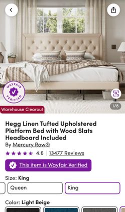 King bed frame