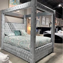 😴 NEW!! Velvet Canopy Bed Frames STILL IN BOX 📦 😴 