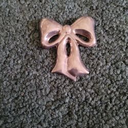 Vintage MEXICO 925 sterling silver figural bow ribbon convertible brooch pin and pendant

