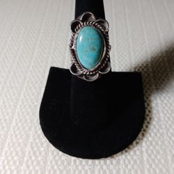 Turquoise Set In Sterling Silver Ring
