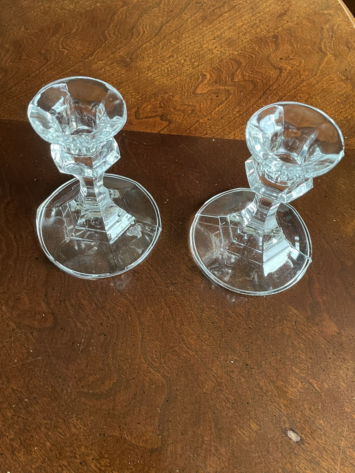 Beautiful Glass Candle Holders. Set Of Two