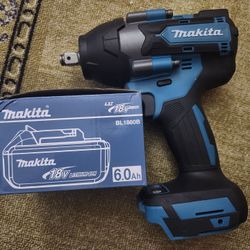 18 v Makita impact wrench 1/2in and battery6ah new