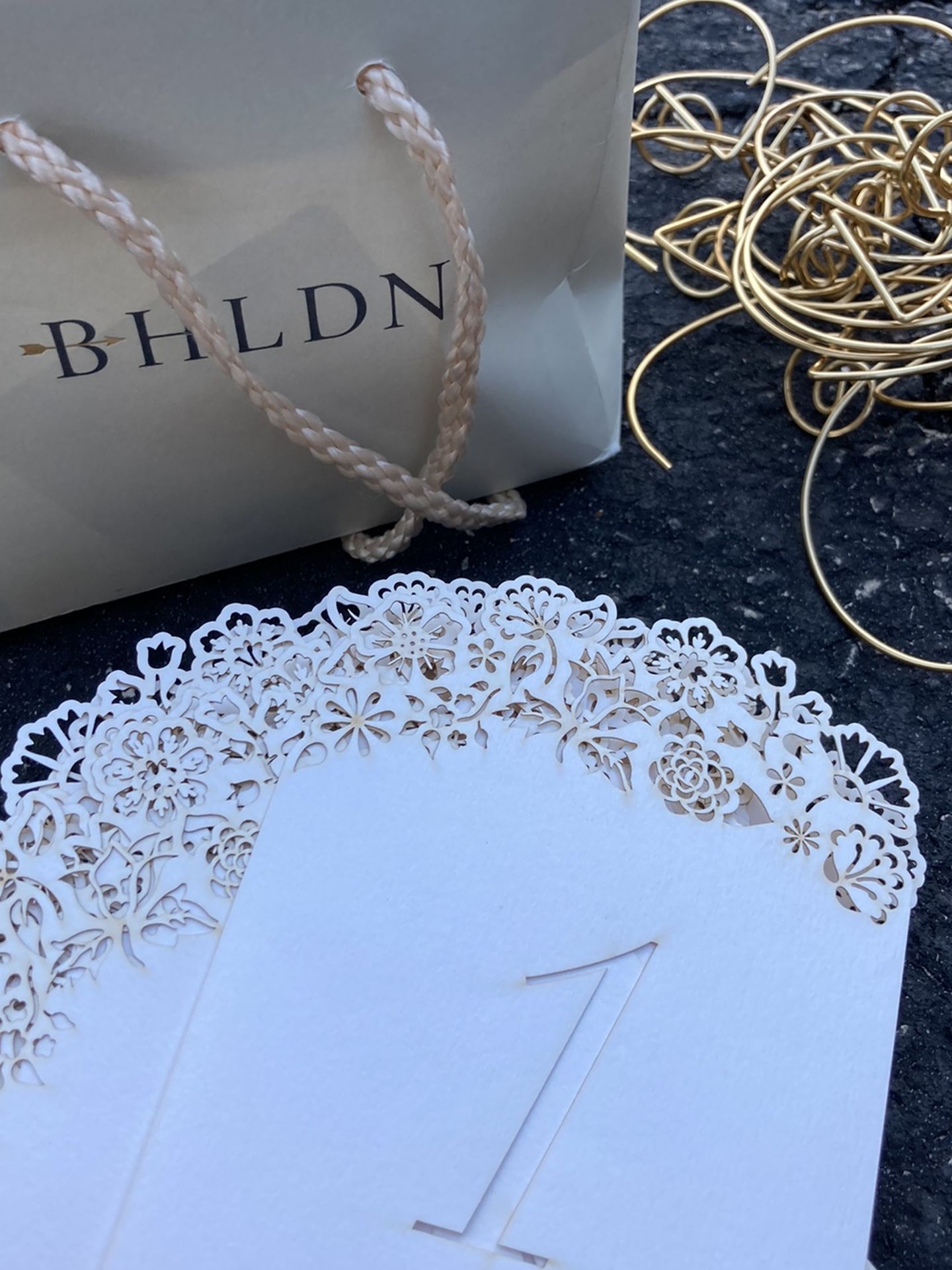 BHLDN number cards and holders 