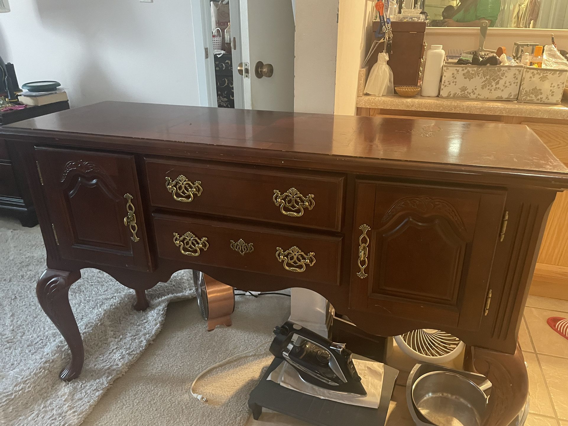 Antique Buffet Table - Brown