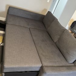 Modern Gray Friheten L-Shape Sleeper Sofa