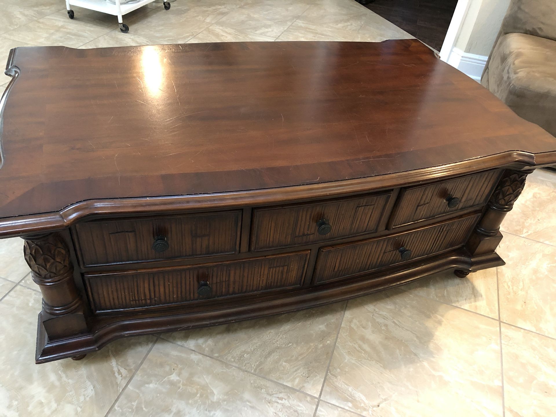 Large coffee table with storage