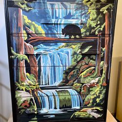  Paint by numbers style Waterfall dresser
