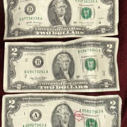 Old Collectible $2 Bills