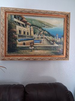MEDITERRANEAN CIASTAL OIL PAINTING