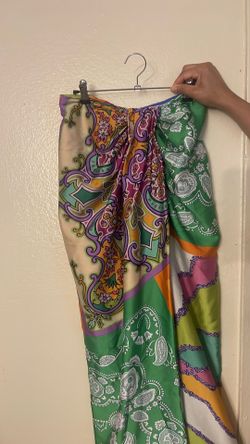 Zara colorful paisley print wrap-style skirt