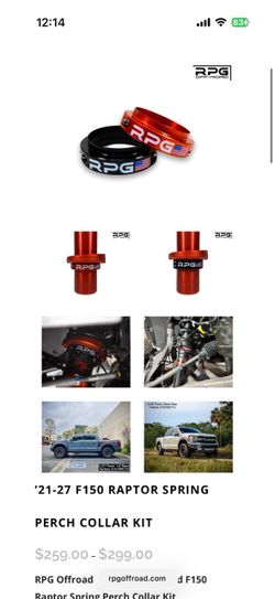 1.5” RPG Spring Perch Collar for 21-27 F-150 Raptor