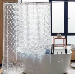 *NEW* NTBAY EVA Clear Shower Curtain with Water Cube, Water-Repellent Liner with 3 Magnets for Bathroom, 72x72 Inches