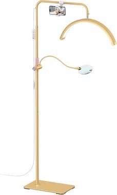 Half Moon Lash Light - Adjustable Esthetician Light with 4X Magnifier & Phone Holder,Gold