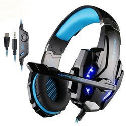 G9000 Gaming Headset Deep Bass Stereo Game Esports Headphone with Microphone LED Light 3.5mm+USB for Laptop PC Gamer