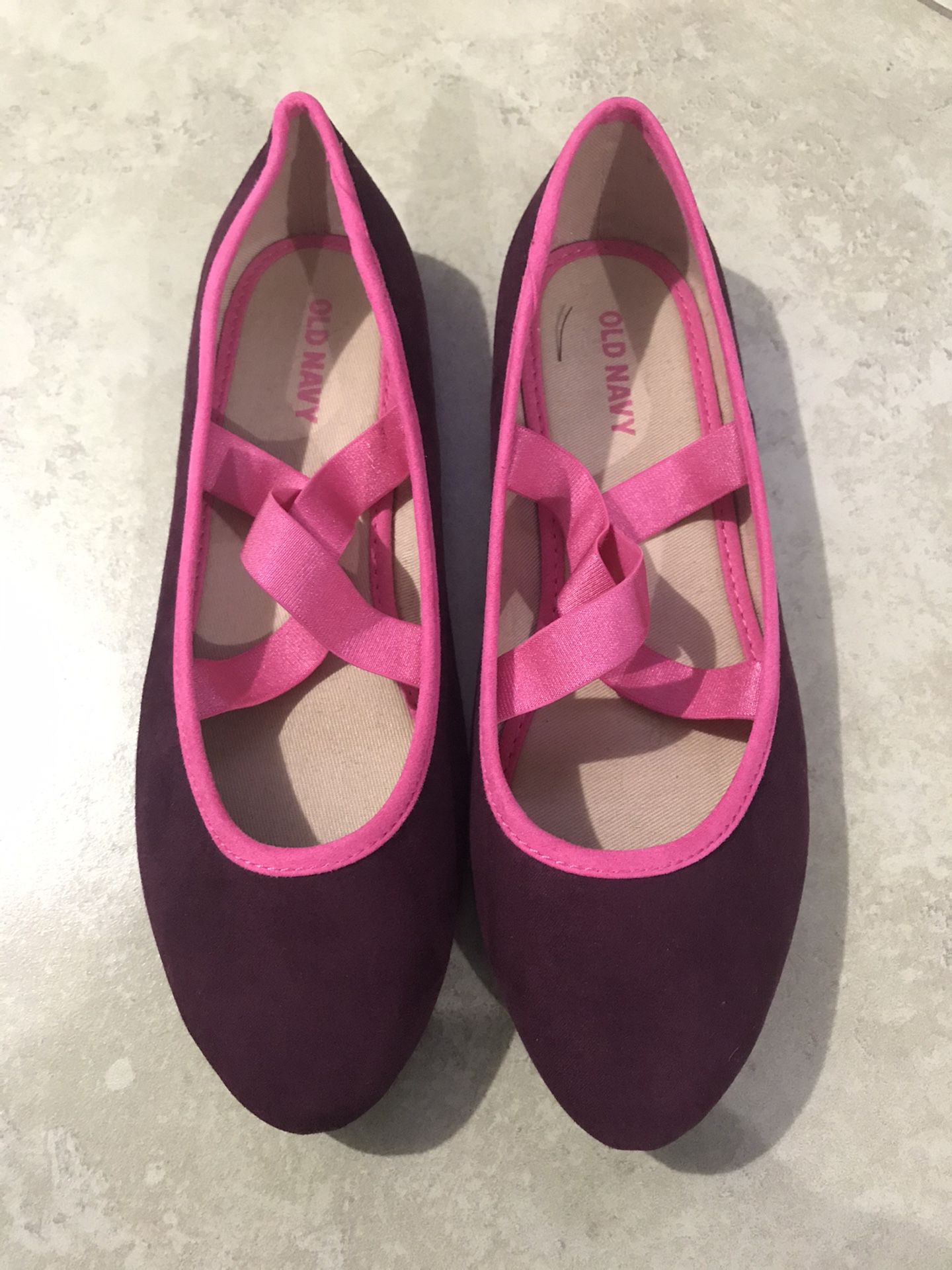 Old Navy Girl’s Elastic-Strap Ballet Flats / Shoes, Size 3