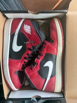 Air Jordan 1 Mid Red Black White Sneakers
