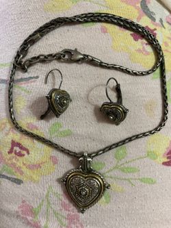 Brighton heart shaped Gothic earrings and necklace
