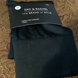 Zac & Rachel Fleece Lined Leggings Size Large/Extra Large Color Black