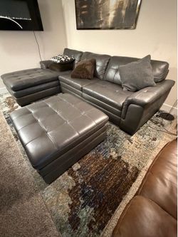 Moving out sale sectional + ottoman