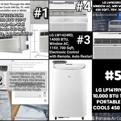 *New - Open 📦 for 📸 Only* LG Window & Wall Conditioners, w/Remote & Some Wi-Fi Enabled, & Dehumidifier 