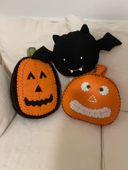 Vintage One of a Kind! Halloween Plush Pillows Set of 3