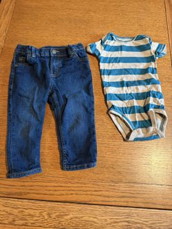 Boys 18M Carters Onesie And Jeans Outfit