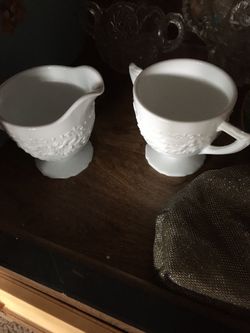 Milk glass creamer and Sugar bowl