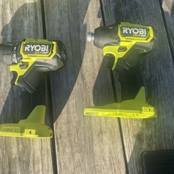 Ryobi Hp Drills . Impact Drill Or Drill Driver $45 Each / Cada Uno 