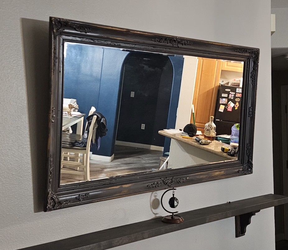 Antique real wood mirror