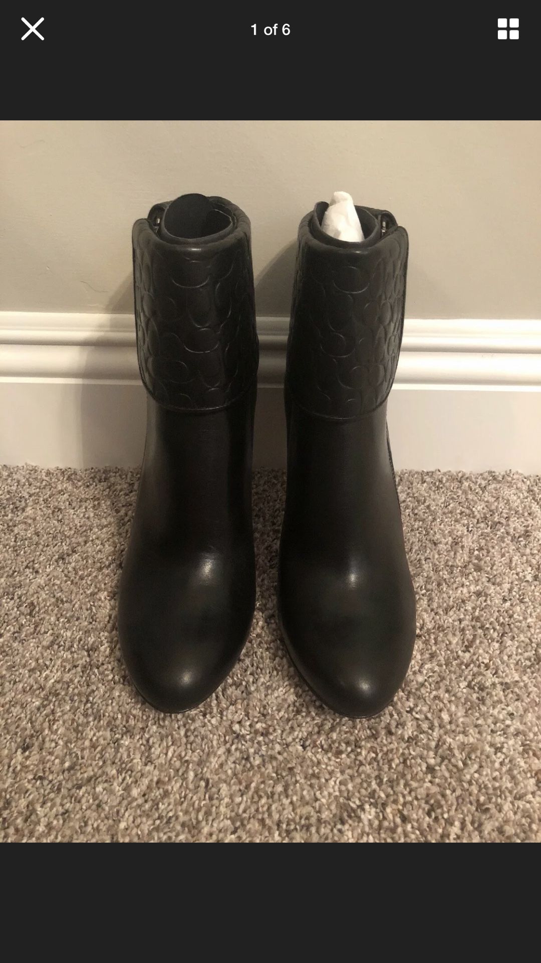 Coach Stiletto Heel Boots - New Size 8
