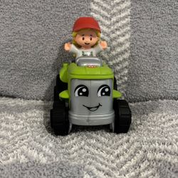 Fisher-Price Little People Helpful Harvester Tractor Vehicle & Farmer Figure for Toddlers
