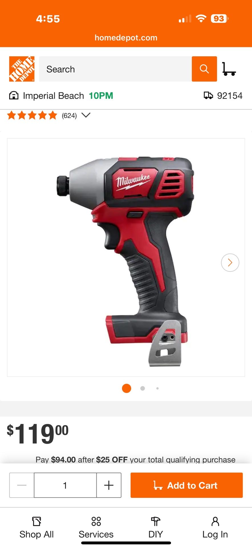 M18 18V Lithium-Ion Cordless 1/4 in. Hex Impact Driver (Tool-Only)