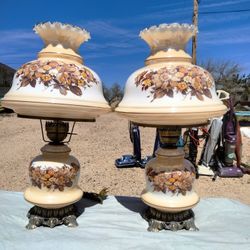 Pair Of Vintage Hurricane Lamps