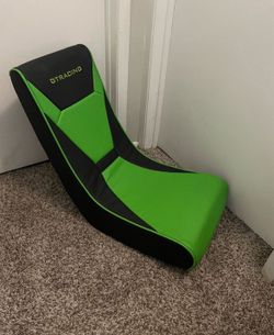Kids Teen GTRACING  Black & Green  Faux Leather  Floor Rocker Gaming Chair
