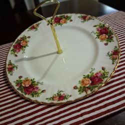 Serving platter Bone English "Old Country Roses "