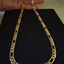 Gold Deep Plated Figaro Necklace Chain Jewelry 