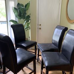 New 4 Leather Chairs For Sale 