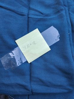 Blue Herringbone Woven Fabric 4 Yards Textured Sewing Upholstery Material